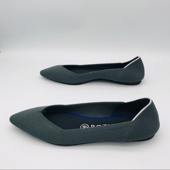 ROTHY’S The Point Pointed Flats EUC - Solid Gray W7.5 - Picture 3 of 9